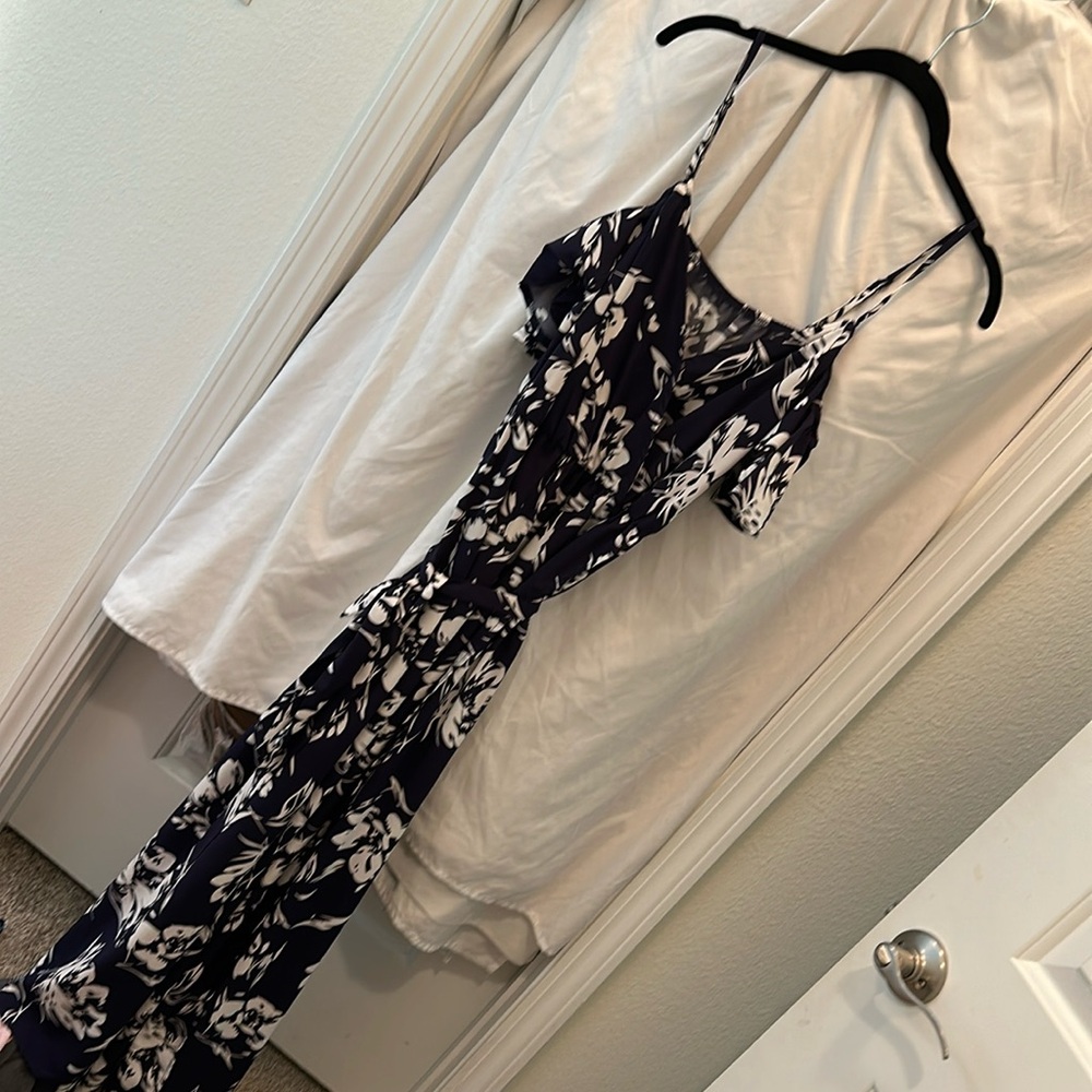 Floor length off the shoulder with straps